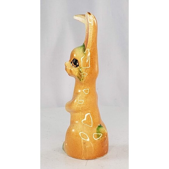 Vintage Japan Orange Green Bunny Rabbit Figurine - Picture 2 of 7